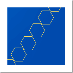 Abstract hexagon pattern Posters and Art